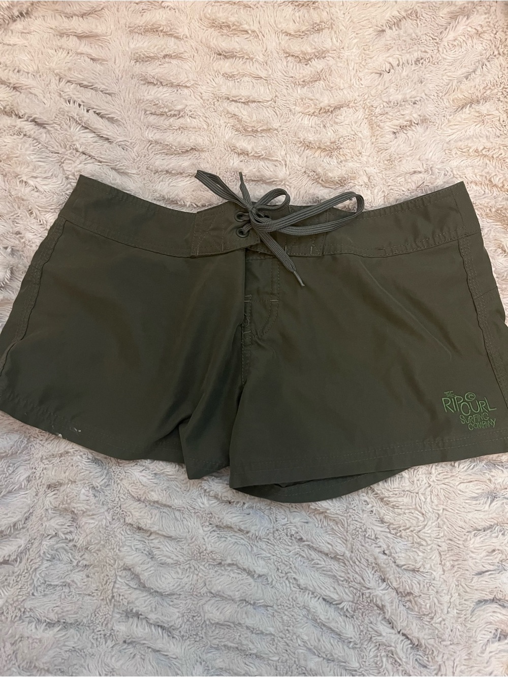Rip Curl Olive Green Women's Athletic Shorts with Drawstring